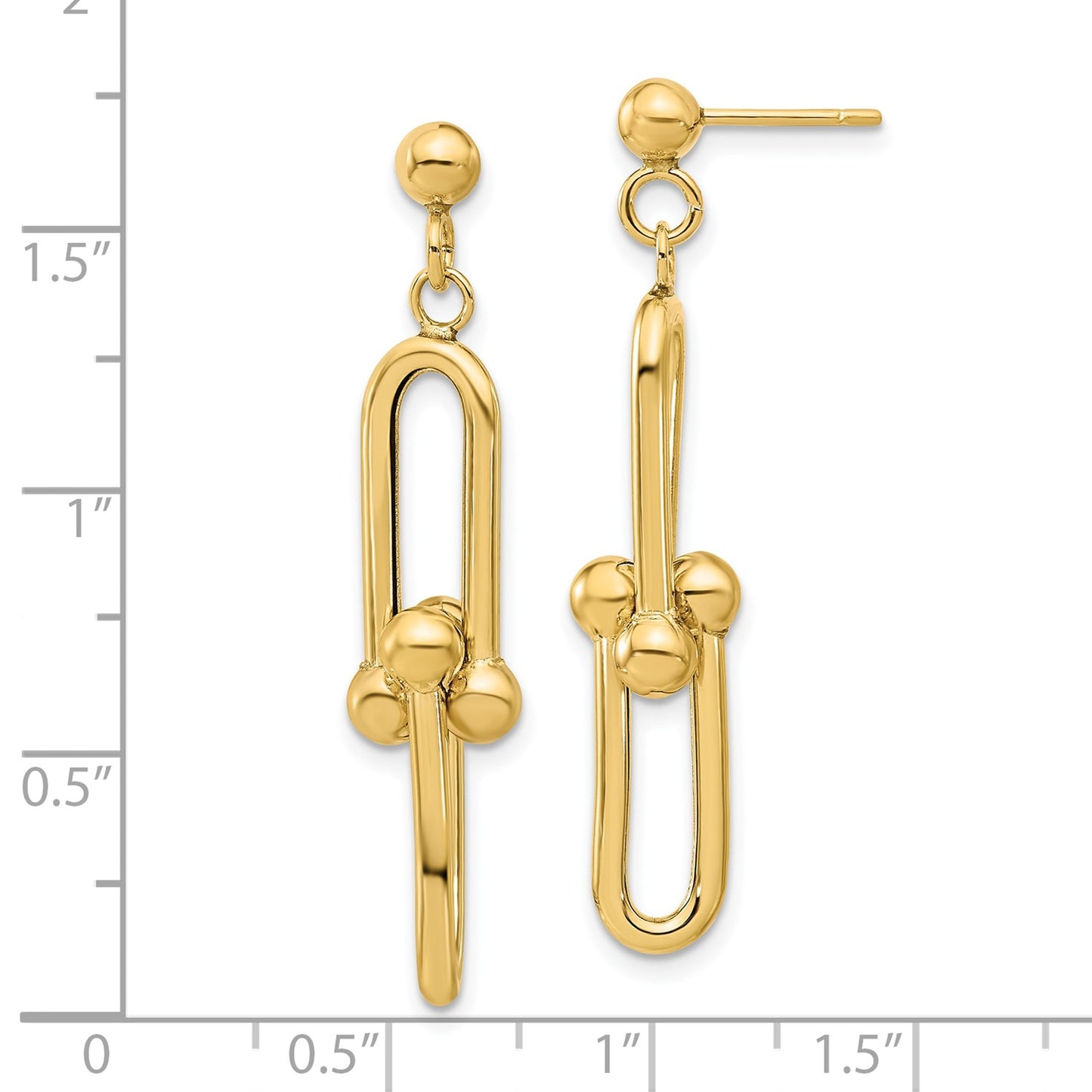 14K Polished Fancy Link Dangle Earrings