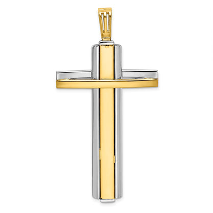 14k Two-tone Polished Crucifix Pendant