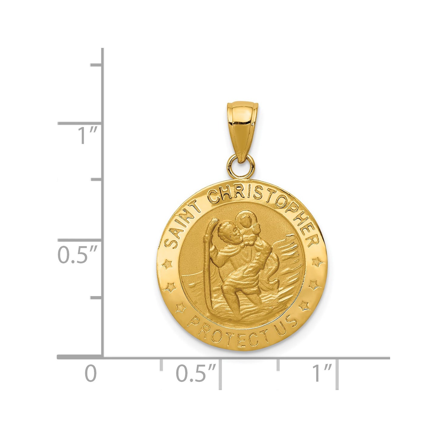 14k Saint Christopher Medal Pendant