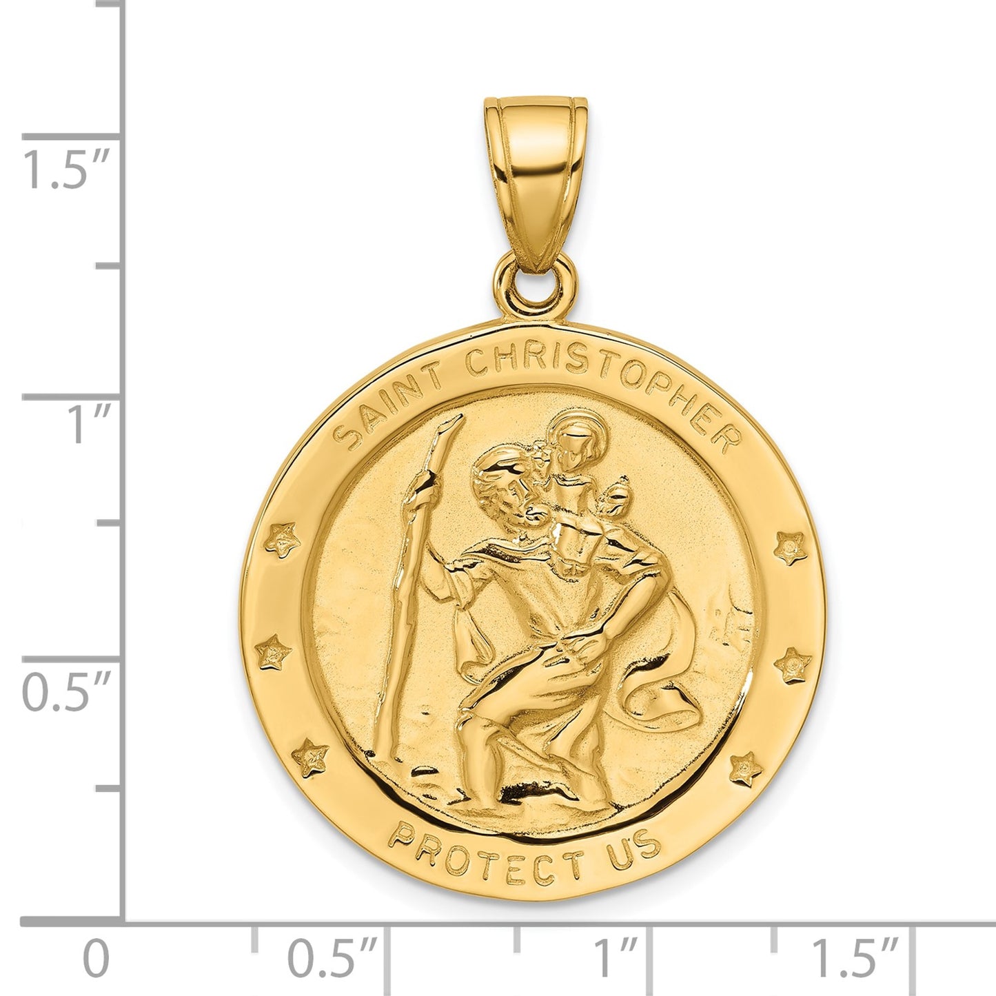 14k Saint Christopher Medal Pendant