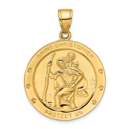 14k Saint Christopher Medal Pendant