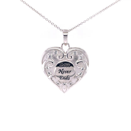 Love Never Ends Ash Holder Pendant | Rhodium Plated Sterling Silver | Comfort Collection | Memorial