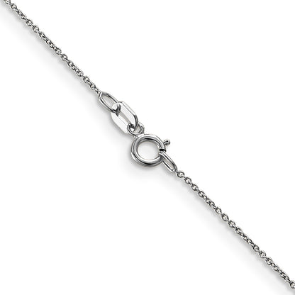 14K White Gold 18 inch .75mm Cable with Spring Ring Clasp Pendant Chain