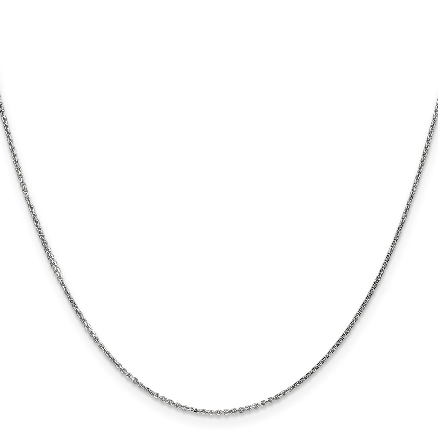 14K White Gold 20 inch .95mm Diamond-cut Cable with Lobster Clasp Chain