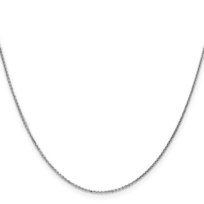 14K White Gold 18 inch .95mm Diamond-cut Cable with Lobster Clasp Chain