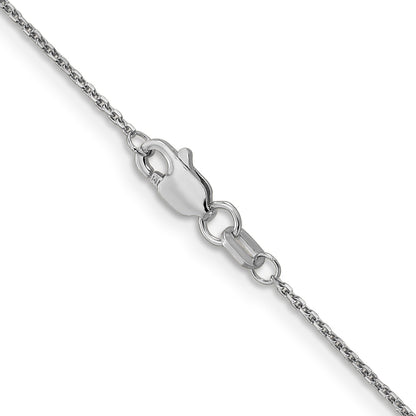 14K White Gold 20 inch .95mm Diamond-cut Cable with Lobster Clasp Chain