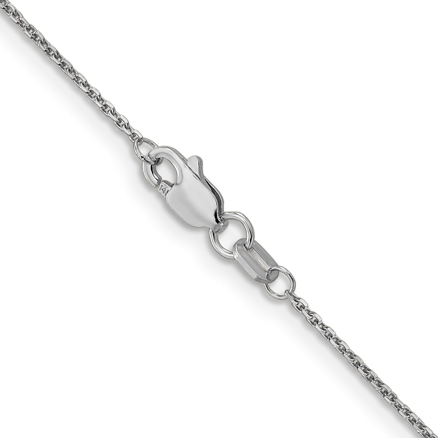 14K White Gold 16 inch .95mm Diamond-cut Cable with Lobster Clasp Chain