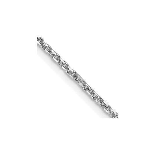 14K White Gold 20 inch 1.45mm Diamond-cut Cable with Lobster Clasp Chain