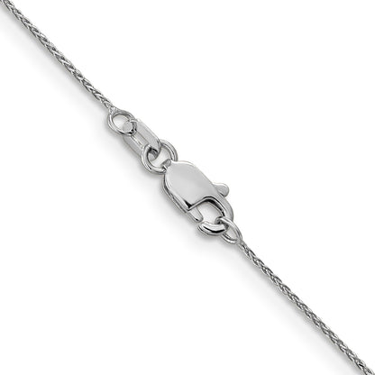 14K White Gold 18 inch .85mm Diamond-cut Spiga with Lobster Clasp Chain