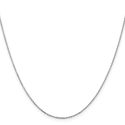 14K White Gold 20 inch .8mm Diamond-cut Cable with Lobster Clasp Chain