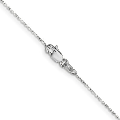 14K White Gold 16 inch .8mm Diamond-cut Cable with Lobster Clasp Chain