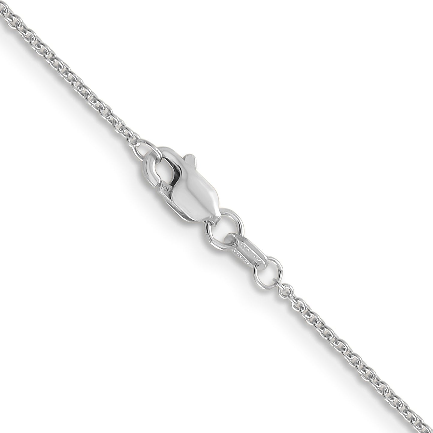 14K White Gold 18 inch 1.2mm Cable with Lobster Clasp Chain