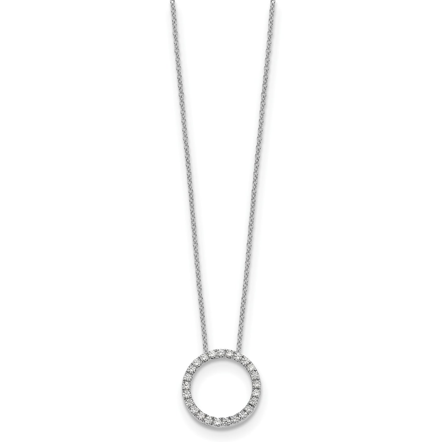 True Origin 14k White Gold 1/2 carat Lab Grown Diamond VS DEF 18 inch Eternity Pendant Necklace