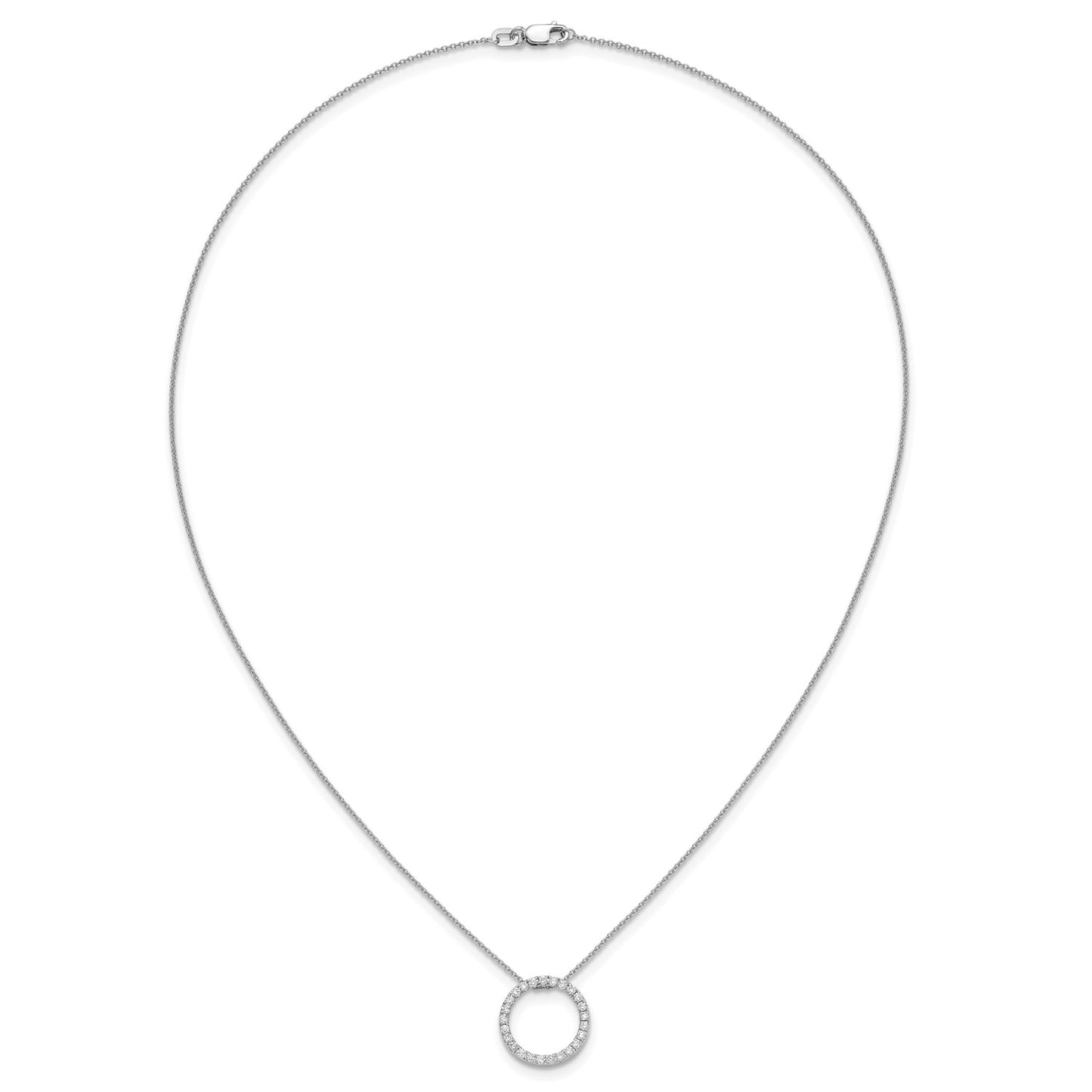 True Origin 14k White Gold 1/2 carat Lab Grown Diamond VS DEF 18 inch Eternity Pendant Necklace