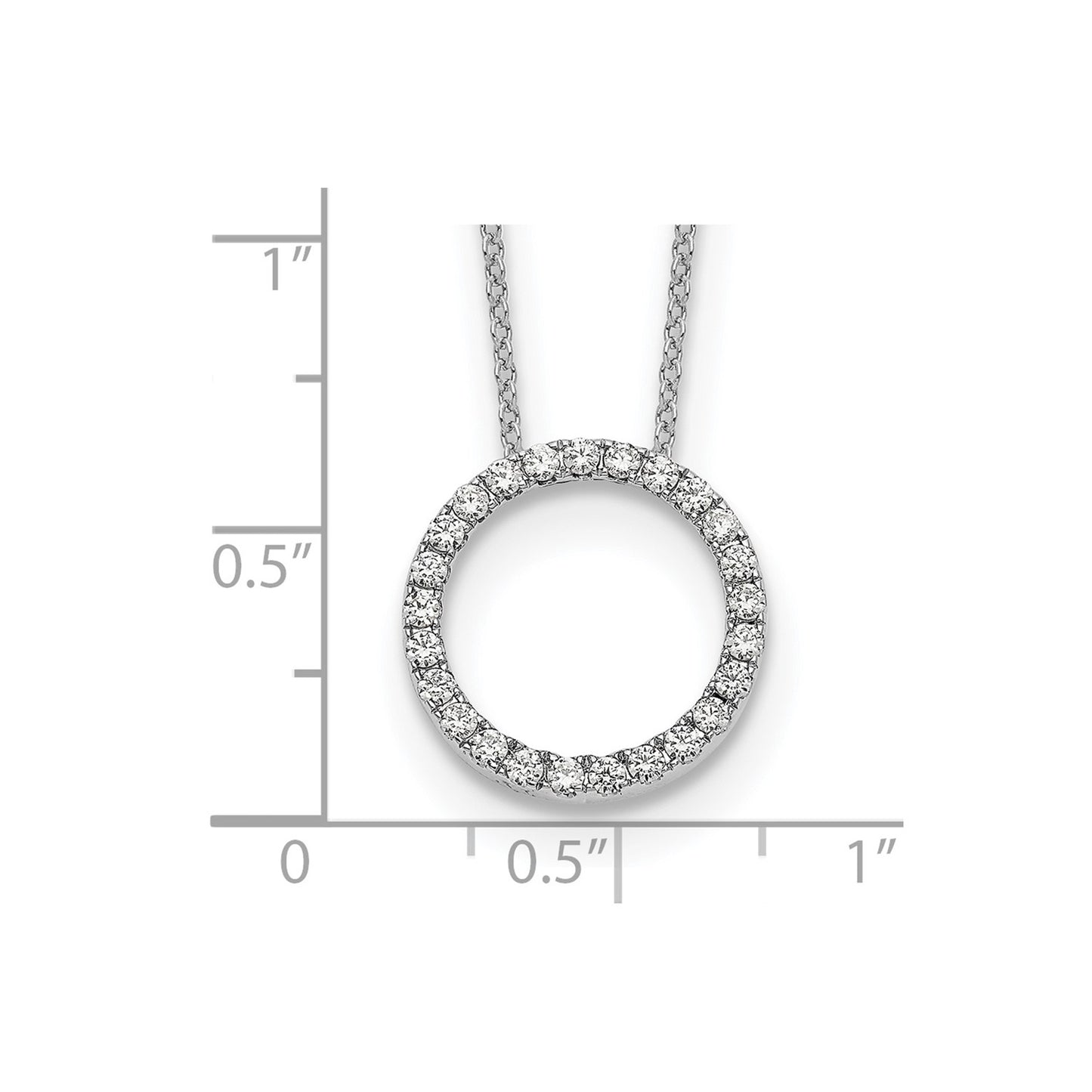 True Origin 14k White Gold 1/2 carat Lab Grown Diamond VS DEF 18 inch Eternity Pendant Necklace