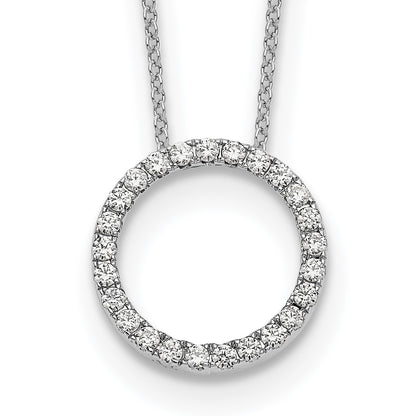 True Origin 14k White Gold 1/2 carat Lab Grown Diamond VS DEF 18 inch Eternity Pendant Necklace