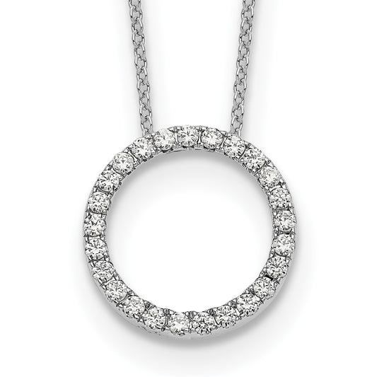 True Origin 14k White Gold 1/2 carat Lab Grown Diamond VS DEF 18 inch Eternity Pendant Necklace