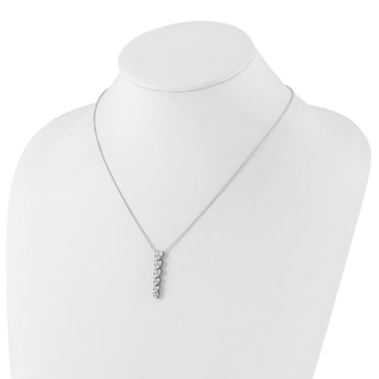 True Origin 14k White Gold 1 carat Lab Grown Diamond VS DEF 18 inch Hearts Pendant Necklace