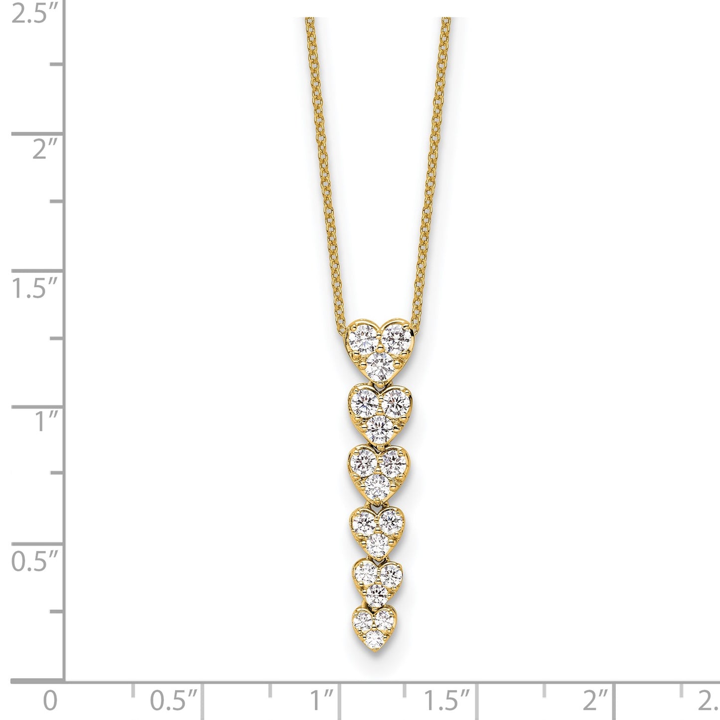 True Origin 14k 1 carat Lab Grown Diamond VS DEF 18 inch Hearts Pendant Necklace