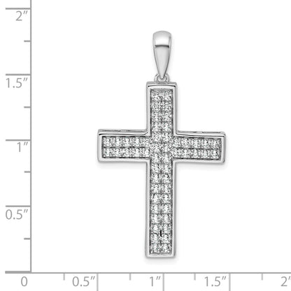 True Origin White Gold 14k 1 carat Lab Grown Diamond VS D E F Cross Pendant