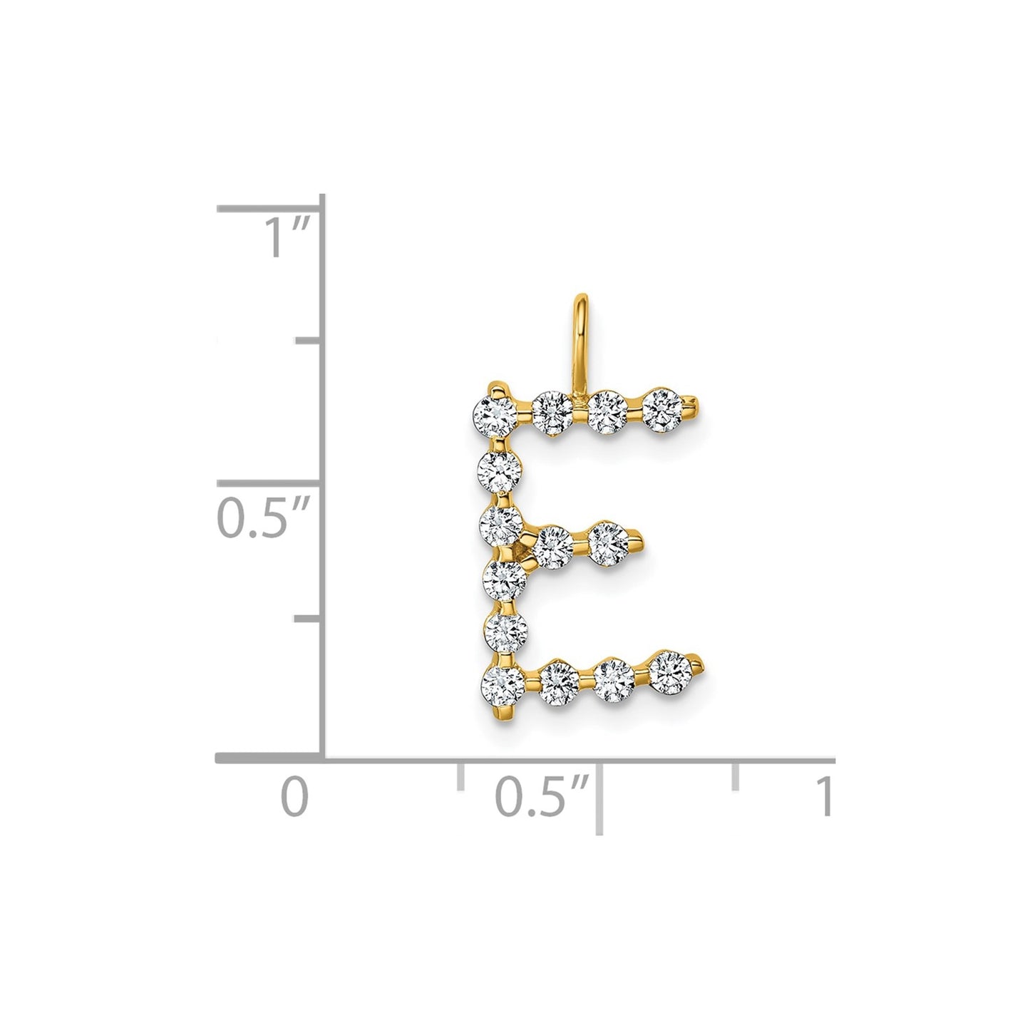 True Origin 14k 1/2 carat Lab Grown Diamond VS DEF Alphabet E Pendant