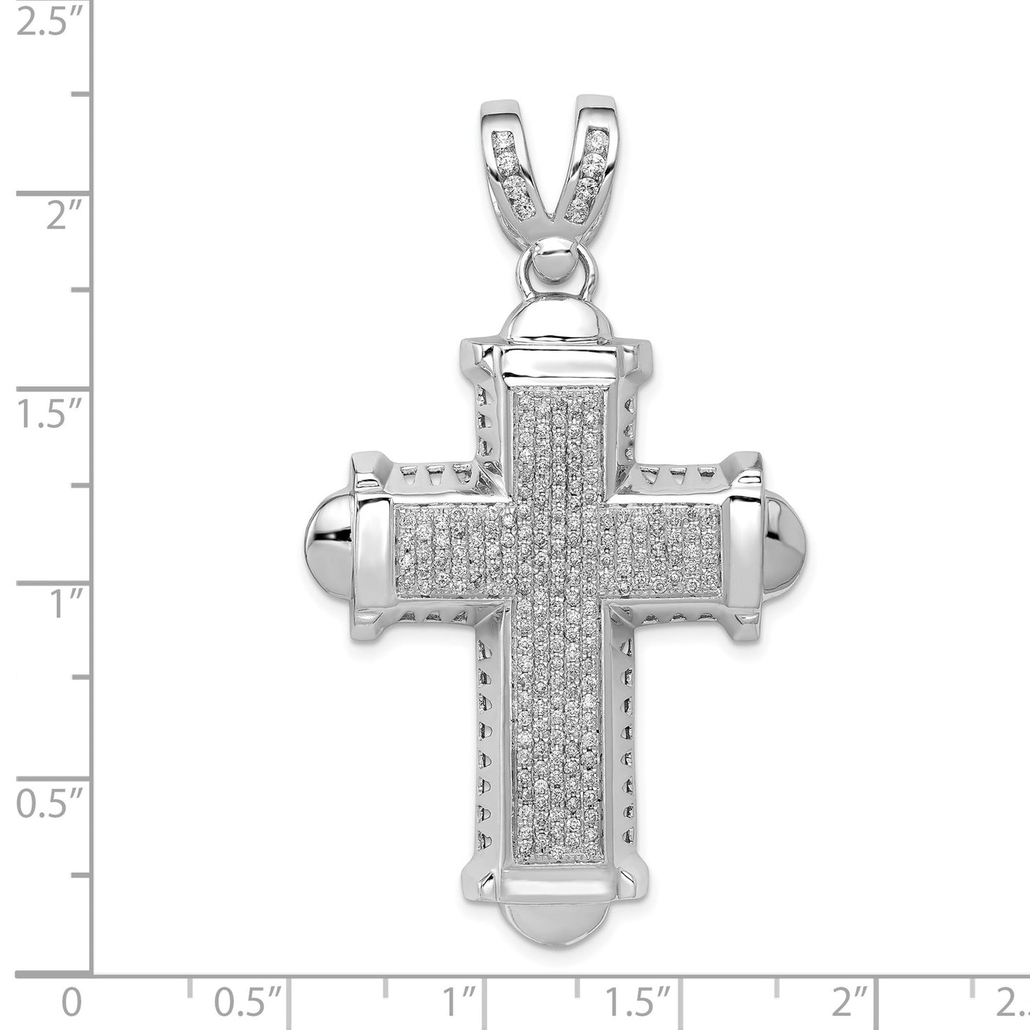 14k White Gold 7/8ct. Diamond Cross Pendant