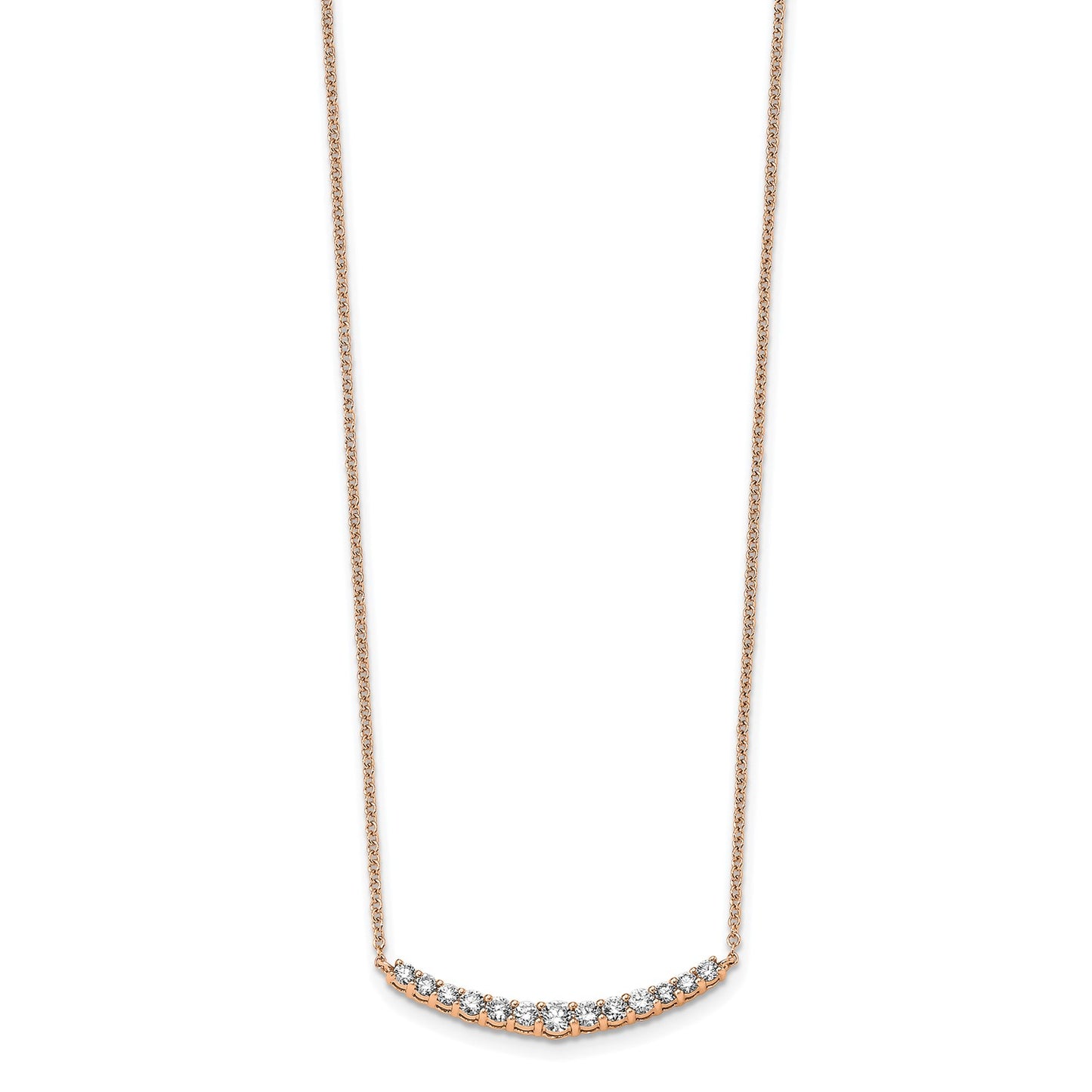 True Origin 14k Rose Gold 1/2 carat Lab Grown Diamond VS DEF 18 inch Fashion Bar Necklace