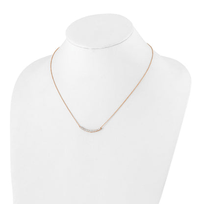 True Origin 14k Rose Gold 1/2 carat Lab Grown Diamond VS DEF 18 inch Fashion Bar Necklace