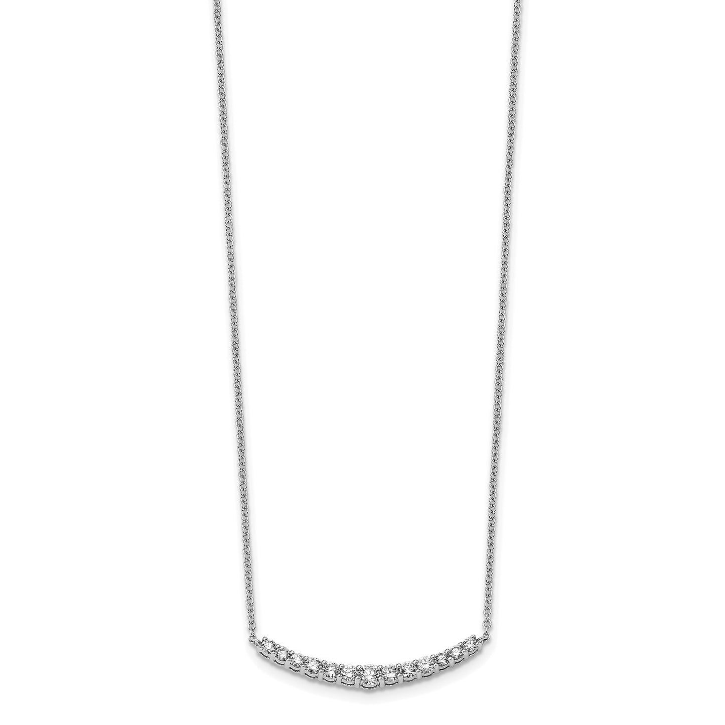 True Origin 14k White Gold 1/2 carat Lab Grown Diamond VS DEF 18 inch Fashion Bar Necklace