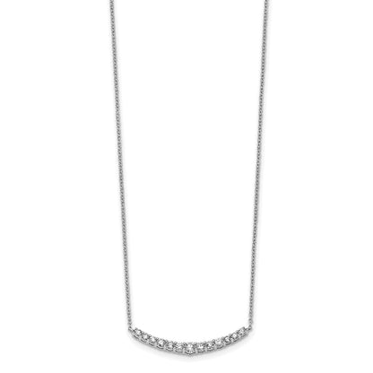 True Origin 14k White Gold 1/2 carat Lab Grown Diamond VS DEF 18 inch Fashion Bar Necklace