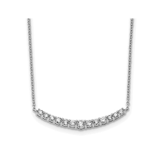 True Origin 14k White Gold 1/2 carat Lab Grown Diamond VS DEF 18 inch Fashion Bar Necklace