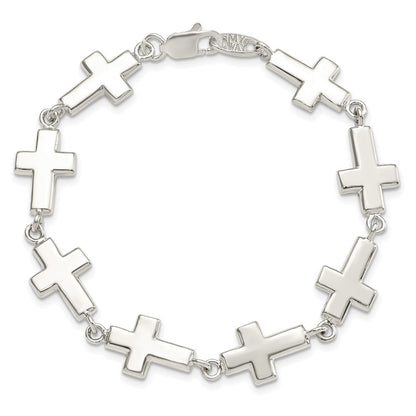 Sterling Silver Crosses Bracelet