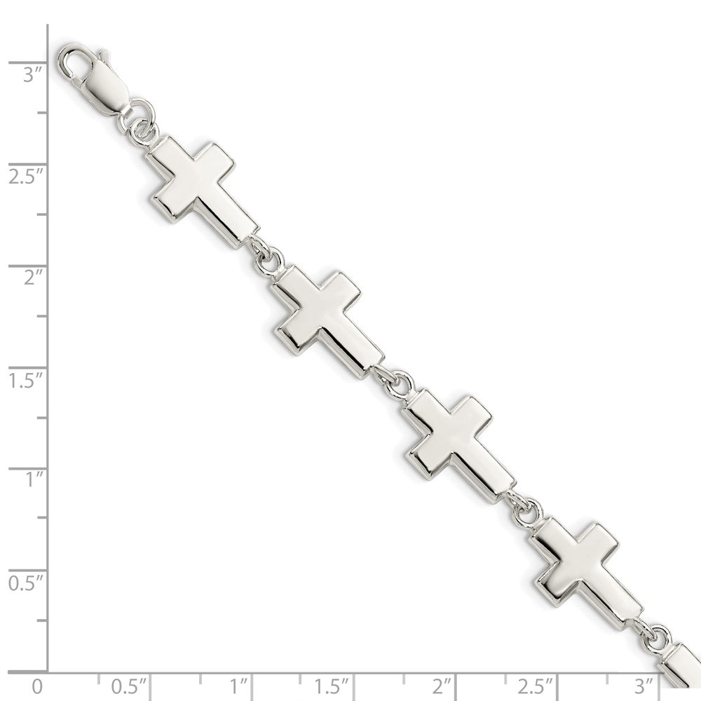 Sterling Silver Crosses Bracelet