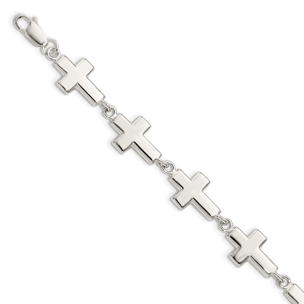 Sterling Silver Crosses Bracelet