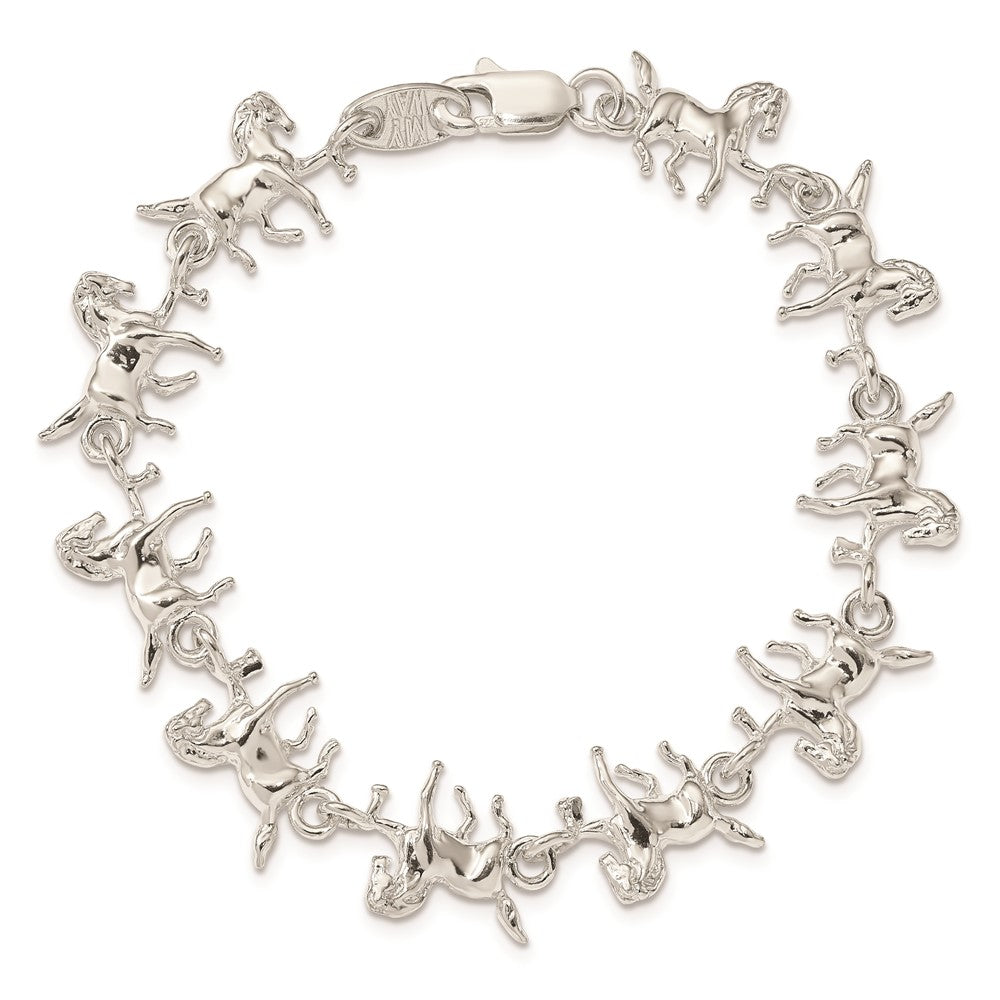 Sterling Silver Horses Bracelet