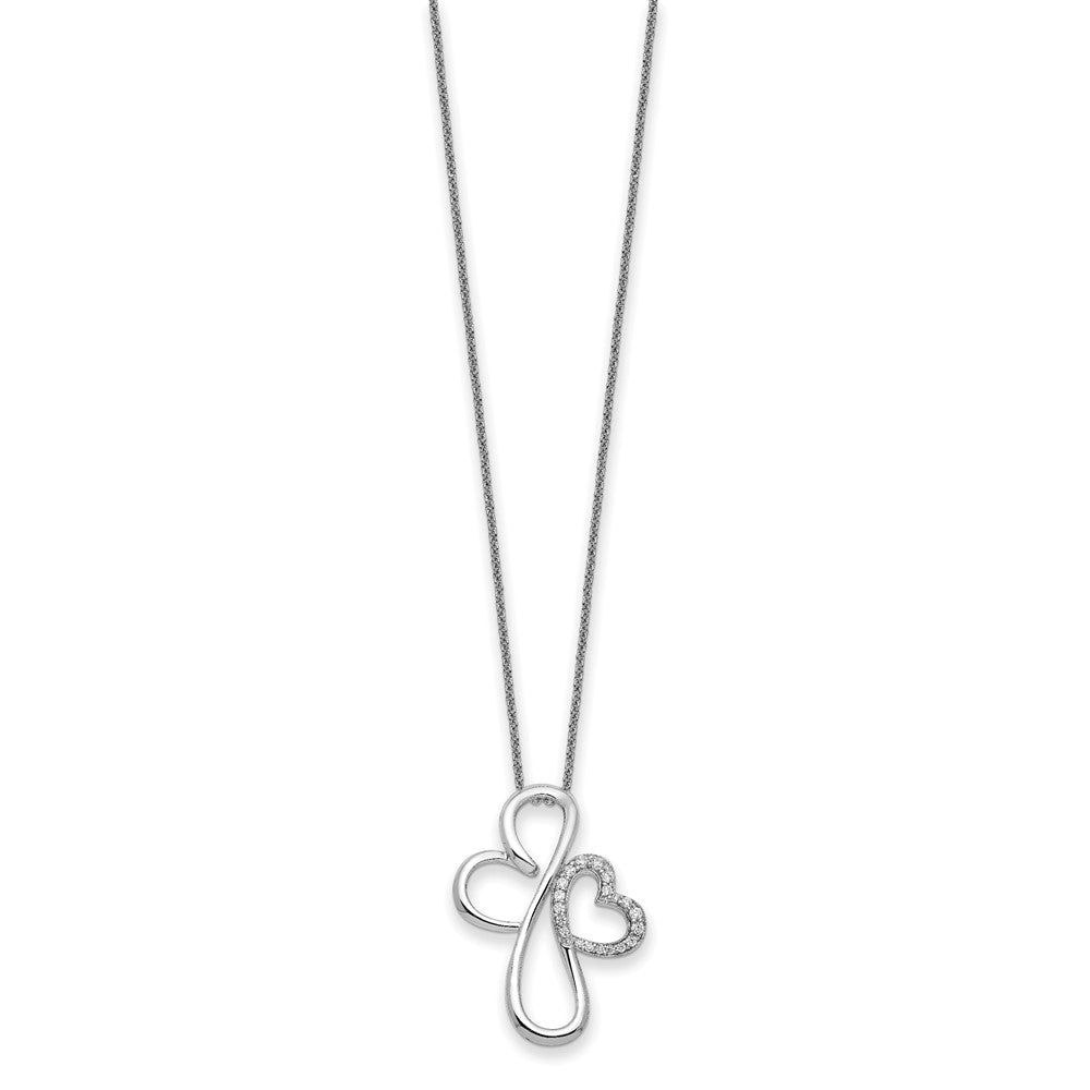 Sentimental Expressions Sterling Silver Rhodium-plated CZ Everlasting Love 18in Necklace