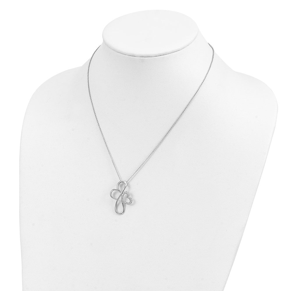 Sentimental Expressions Sterling Silver Rhodium-plated CZ Everlasting Love 18in Necklace