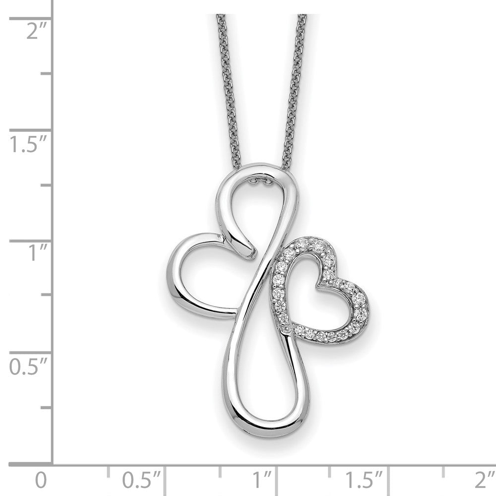 Sentimental Expressions Sterling Silver Rhodium-plated CZ Everlasting Love 18in Necklace