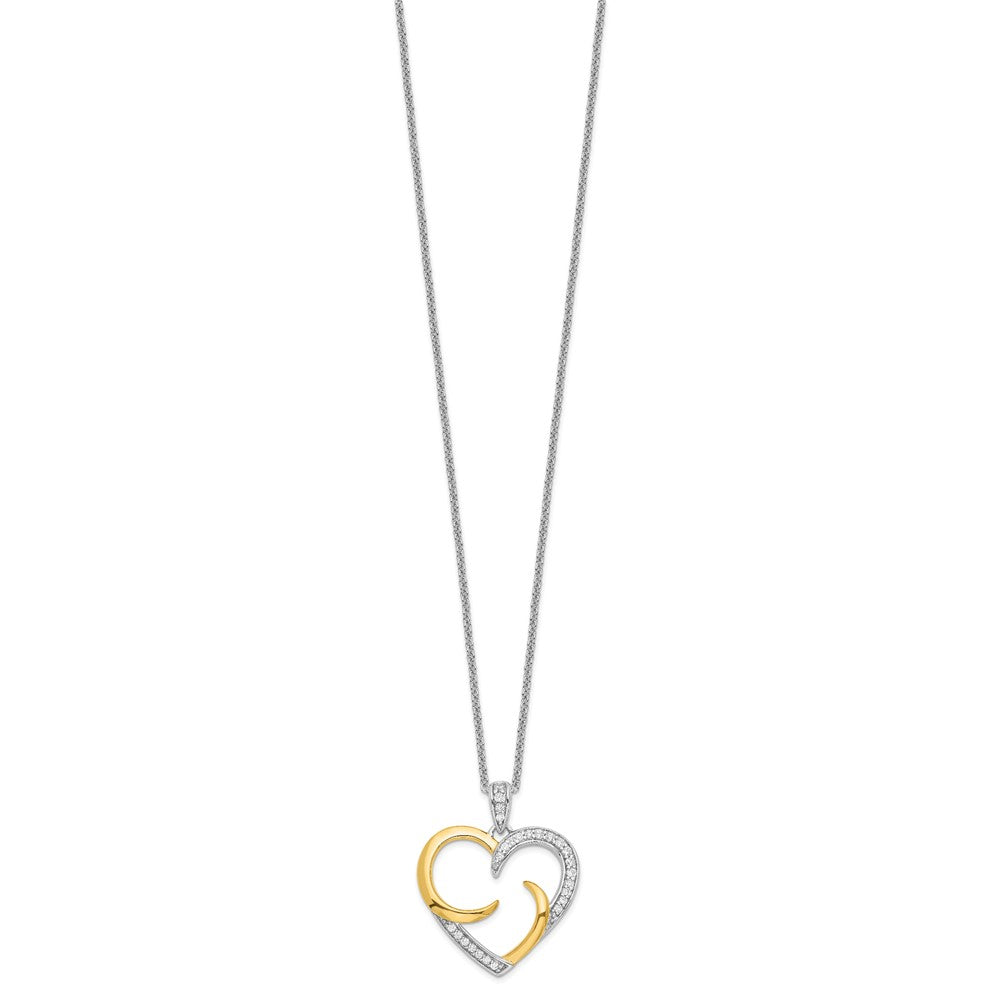 Sentimental Expressions Sterling Silver Gold-plated The Arms of Love 18in Heart Necklace