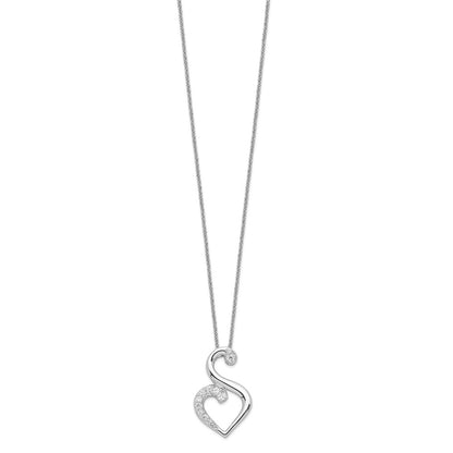 Sentimental Expressions Sterling Silver Rhodium-plated CZ Journey of Friendship 18in Necklace