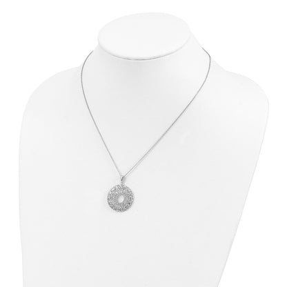 Sentimental Expressions Sterling Silver Rhodium-plated Polished Family Heart Strings 18in Necklace