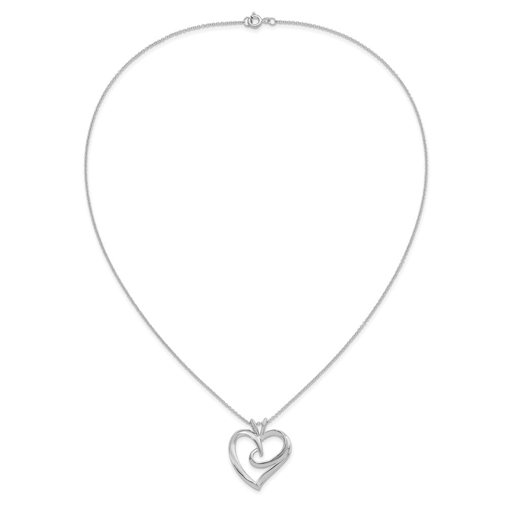 Sentimental Expressions Sterling Silver Rhodium-plated The Hugging Heart 18in Necklace