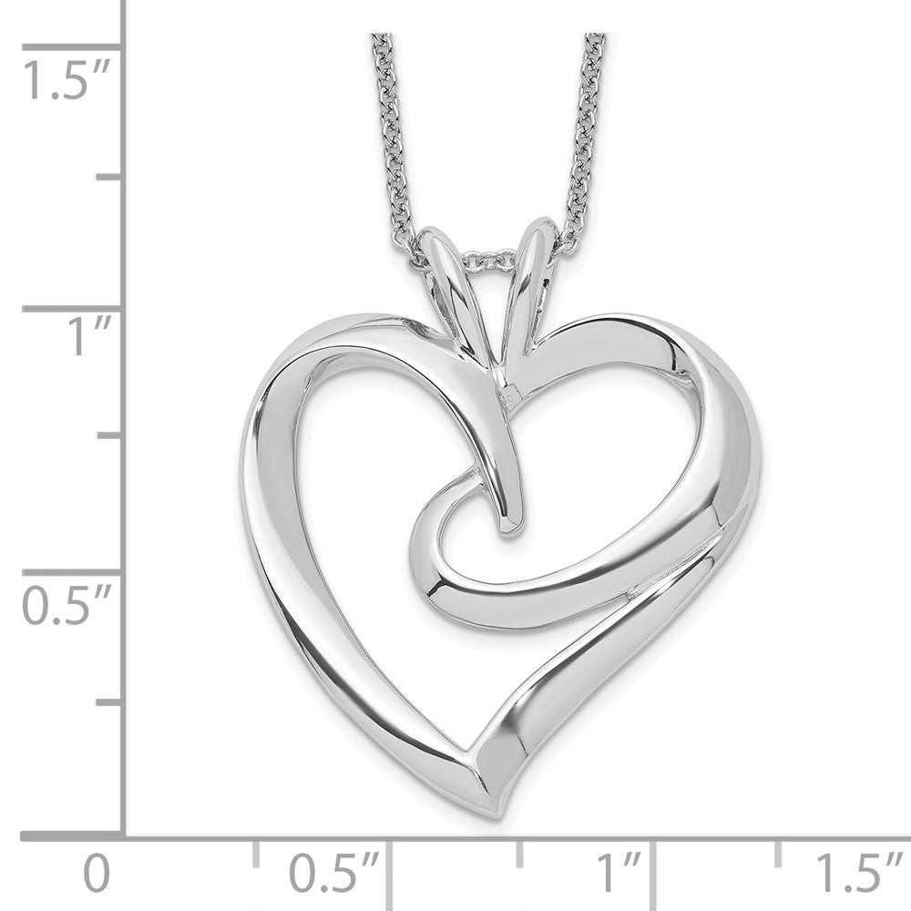 Sentimental Expressions Sterling Silver Rhodium-plated The Hugging Heart 18in Necklace