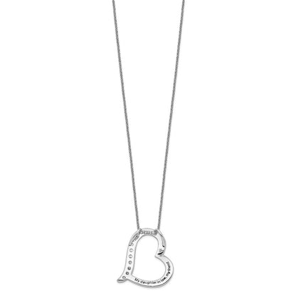 Sentimental Expressions Sterling Silver Rhodium-plated Antiqued CZ Daughter-In-Law 18in Necklace