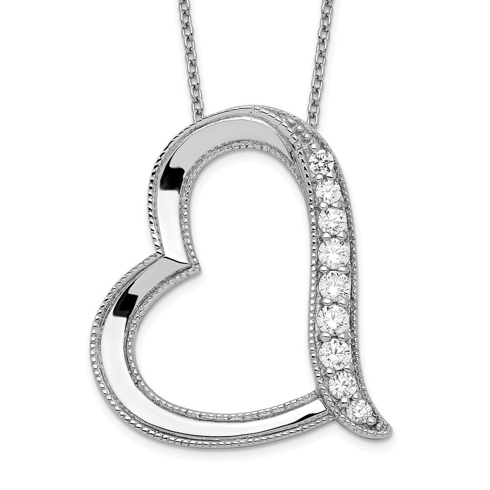 Sentimental Expressions Sterling Silver Rhodium-plated Antiqued CZ Daughter-In-Law 18in Necklace