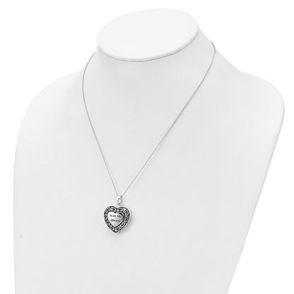 Sentimental Expressions Sterling Silver Rhodium-plated With Me Always Ash Holder 18 Inch Necklace