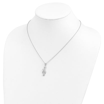 Sentimental Expressions Sterling Silver Rhodium-plated Love Note 18in Necklace