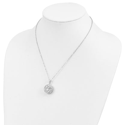 Sentimental Expressions Sterling Silver Rhodium-plated Tear in Circle Ash Holder 18 Inch Necklace