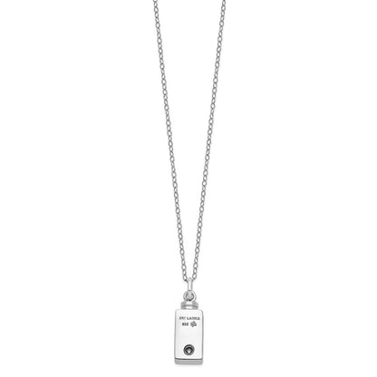 Sentimental Expressions Sterling Silver Rhodium-plated Antiqued Rectangle Box Cross Ash Holder 18 Inch Necklace