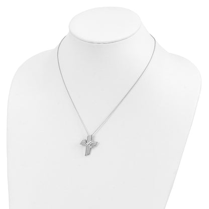 Sentimental Expressions Sterling Silver Rhodium-plated CZ Confirmation Blessings 18in. Necklace